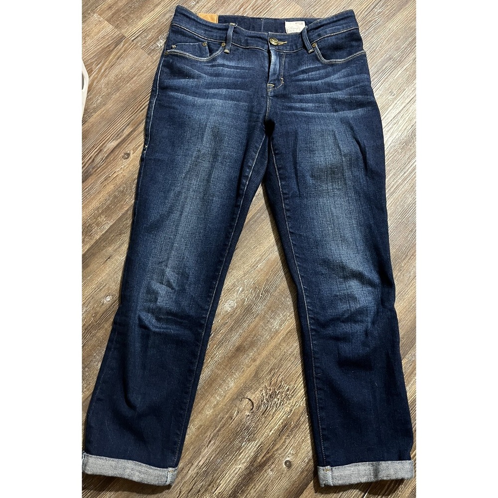 Y2K Dylan George Made In USA‎ Skinny Crop Cuffed Women's Blue Jeans Size 28